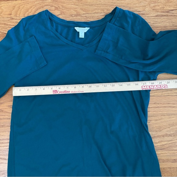 Charter Club Intimates Sleep Shirt Women’s Large Blue (Teal) V Neck Long Sleeve - Picture 4 of 5